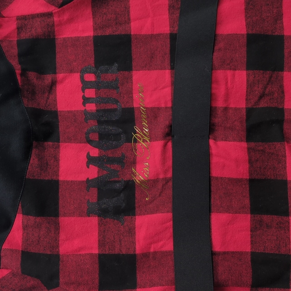 Miss Blumarine Girls Red Buffalo Plaid Amour Tunic Shirt Top Size 6 EU - Picture 12 of 12